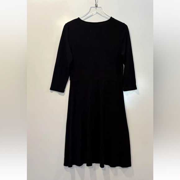 Charter Club Black Stretch Knit Surplice Dress Womens Size Medium (1592) - Picture 3 of 5